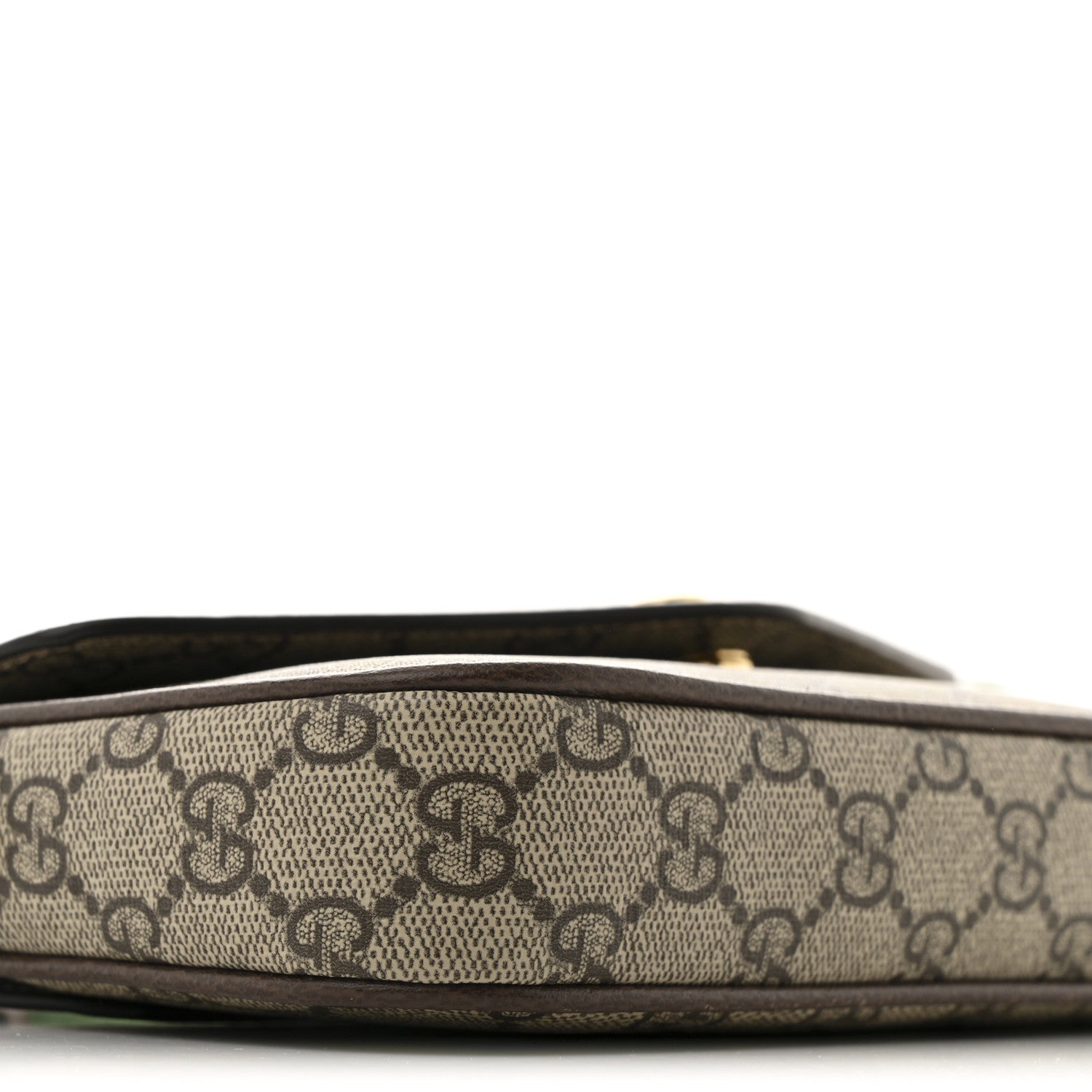 GG Supreme Monogram Textured Dollar Calfskin Web Mini Ophidia Envelope Shoulder Bag Beige Ebony