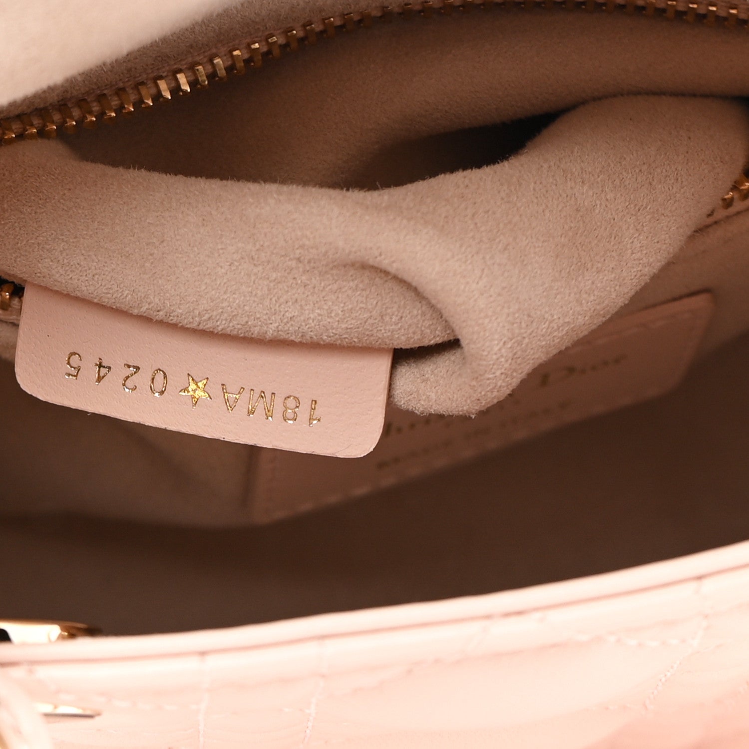 Lambskin Cannage Crystal Mini Lady Dior Powder Pink