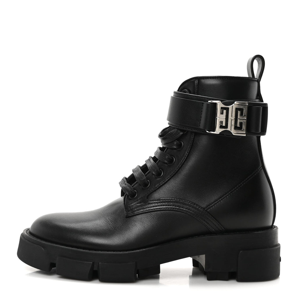 Calfskin Combat Boots 35 Black