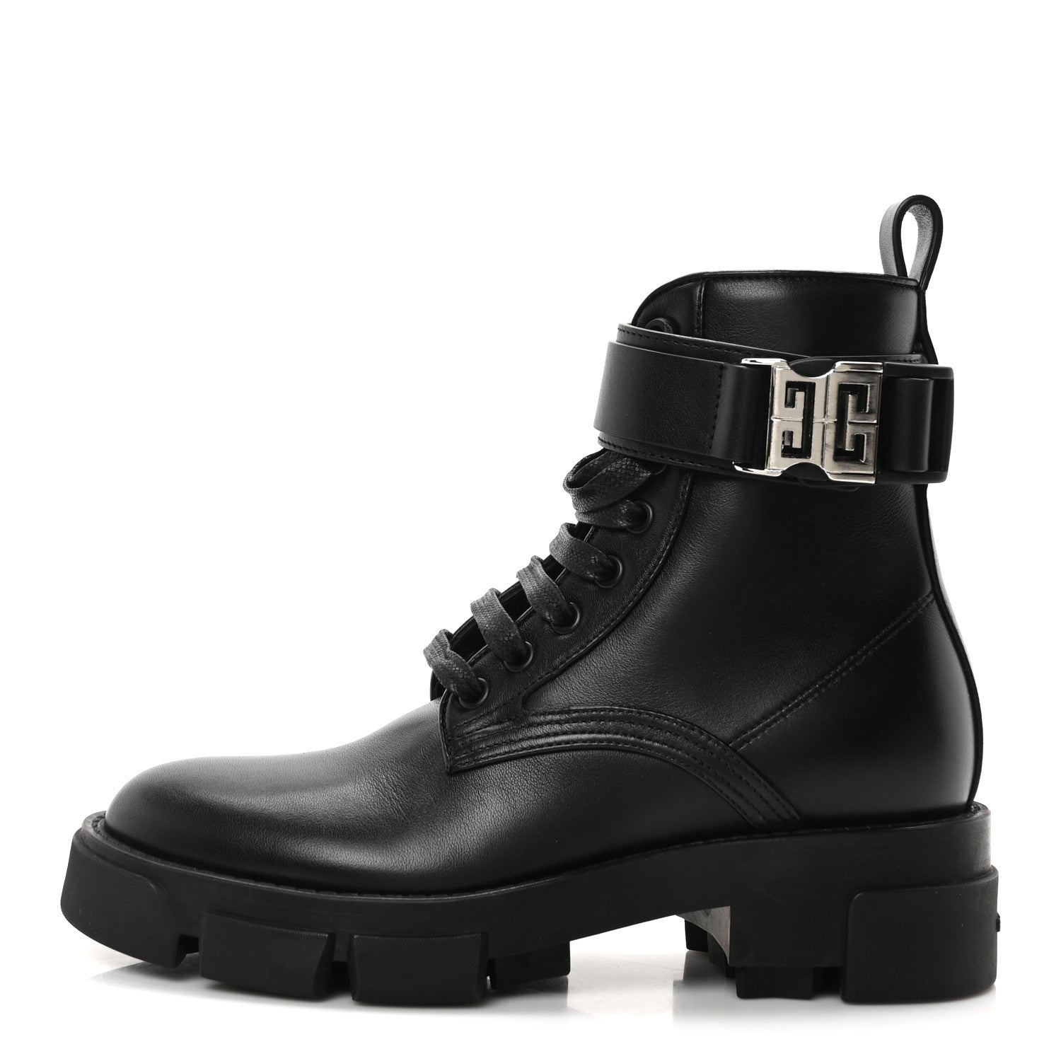 Calfskin Combat Boots 35 Black