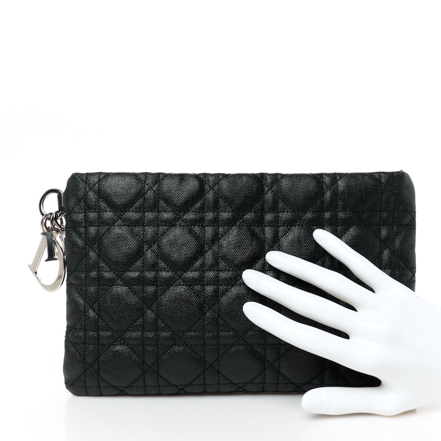 Coated Canvas Cannage Panarea Pouch Black