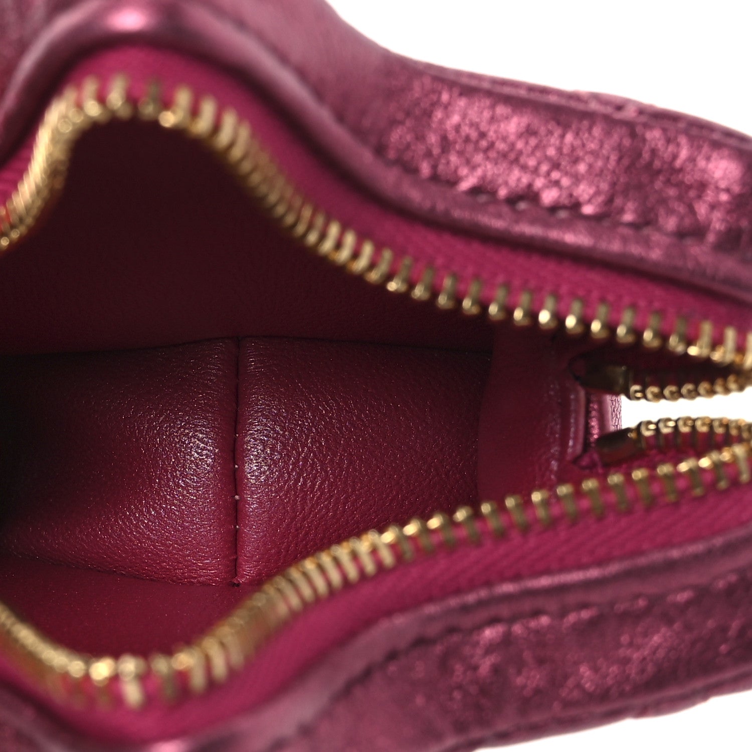 Metallic Lambskin Walk Of Fame Star Clip On Coin Purse Pink