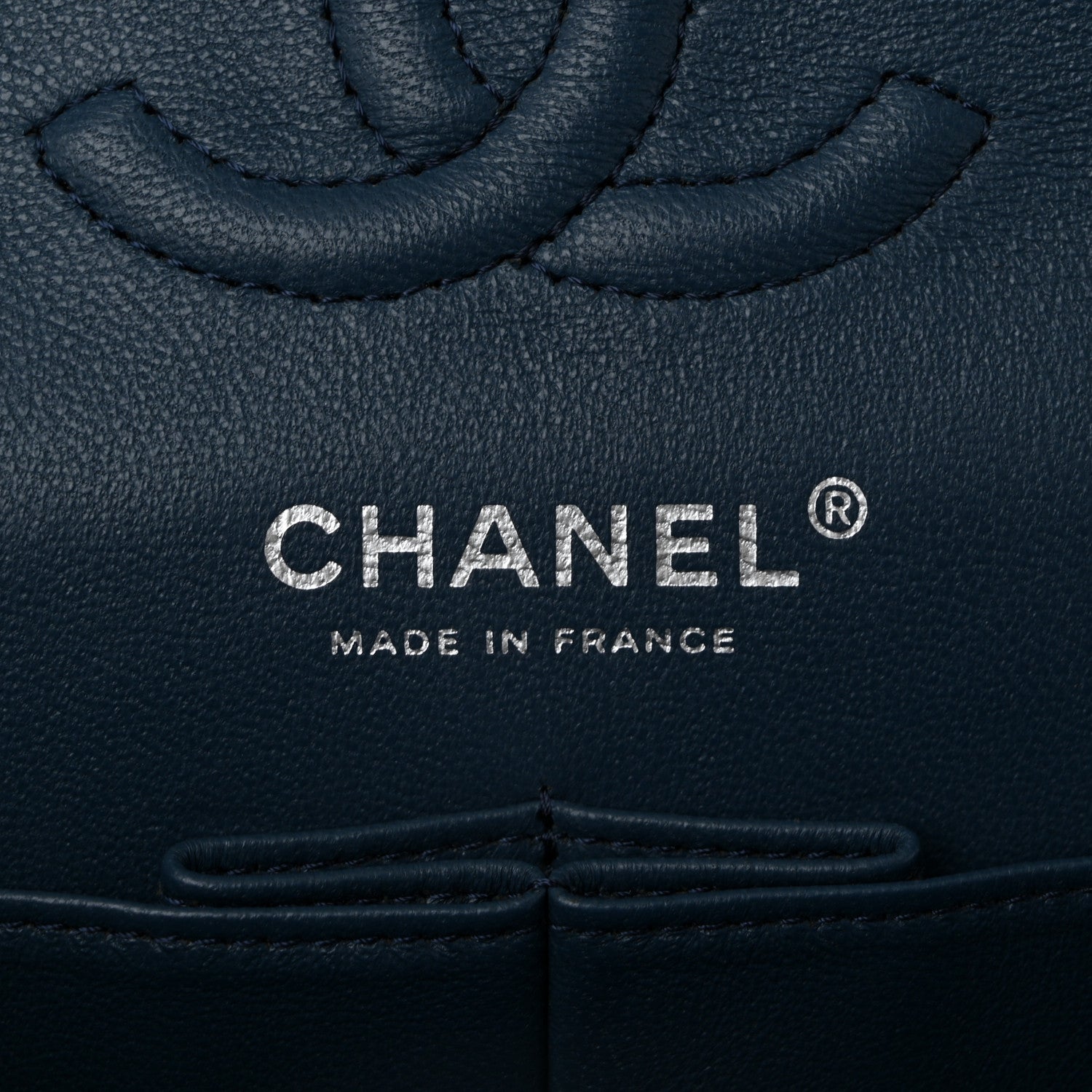 Lambskin Quilted Small Double Flap Navy