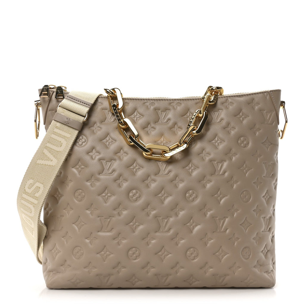 Lambskin Embossed Monogram Coussin Hobo MM Galet