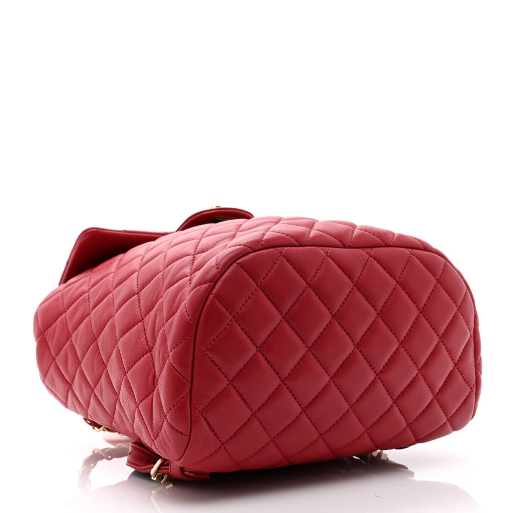Lambskin Quilted Small Urban Spirit Backpack Dark Pink
