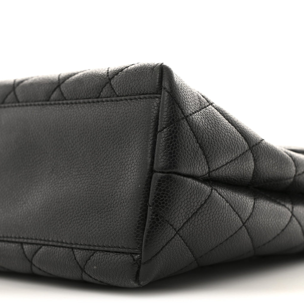 Caviar Quilted Jumbo Kelly Flap Black