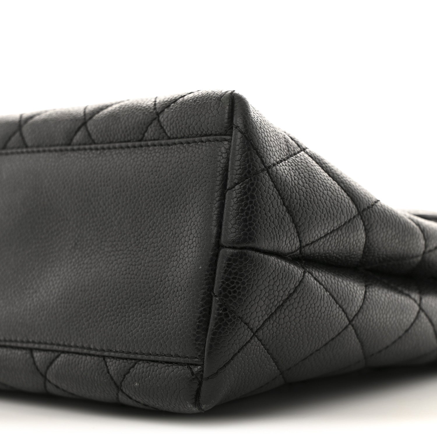 Caviar Quilted Jumbo Kelly Flap Black