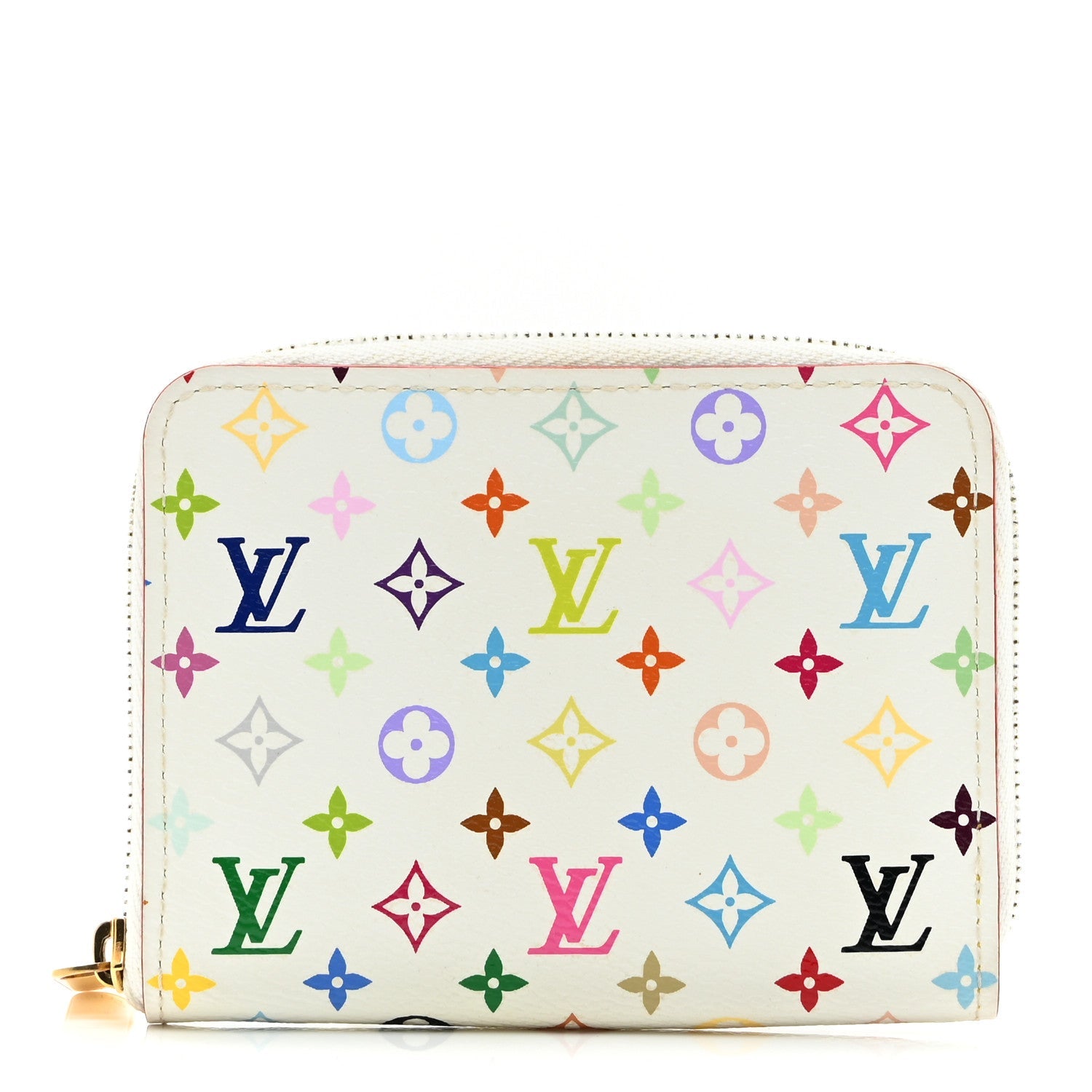 Monogram Multicolor Zippy Coin Purse Wallet White Litchi