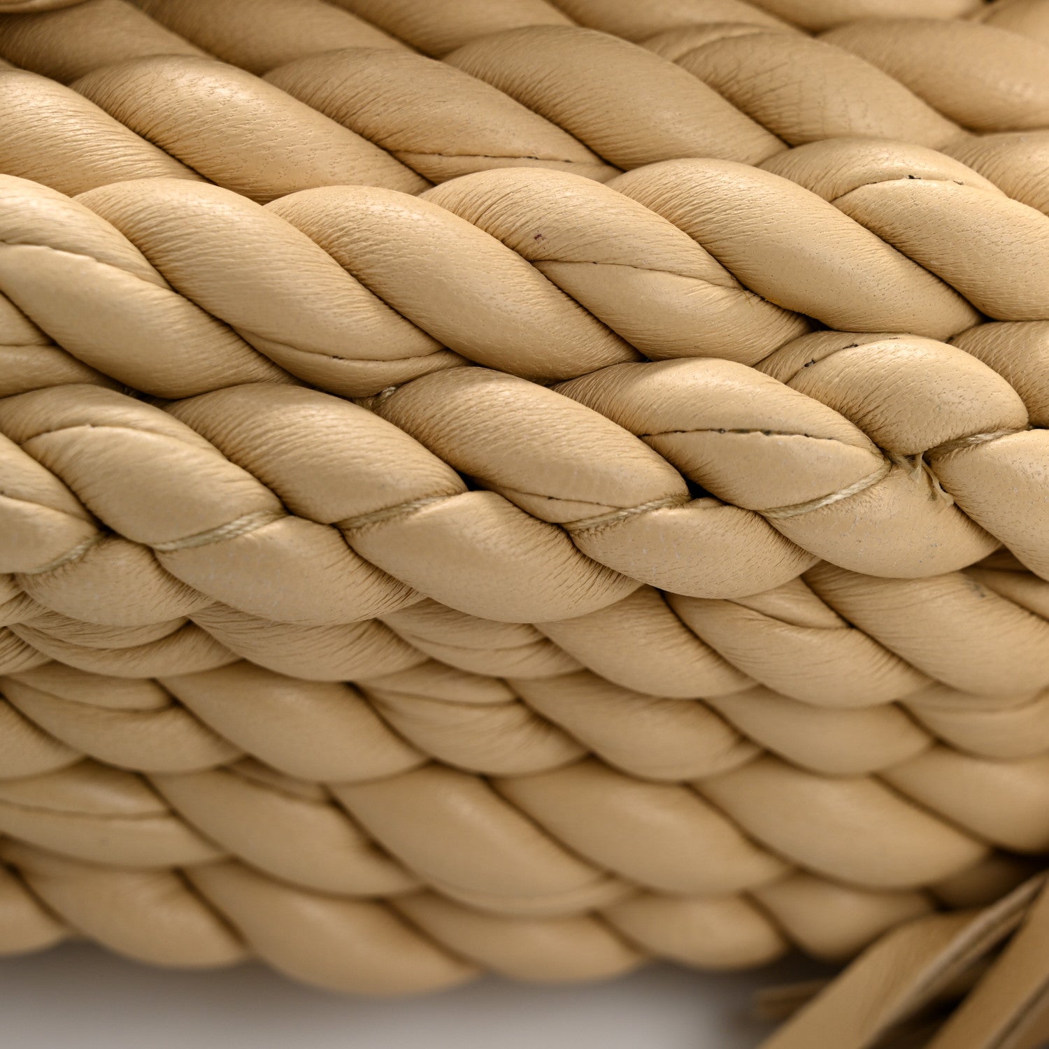 Lambskin Torchon Tasseled Twisted Shoulder Bag Porridge