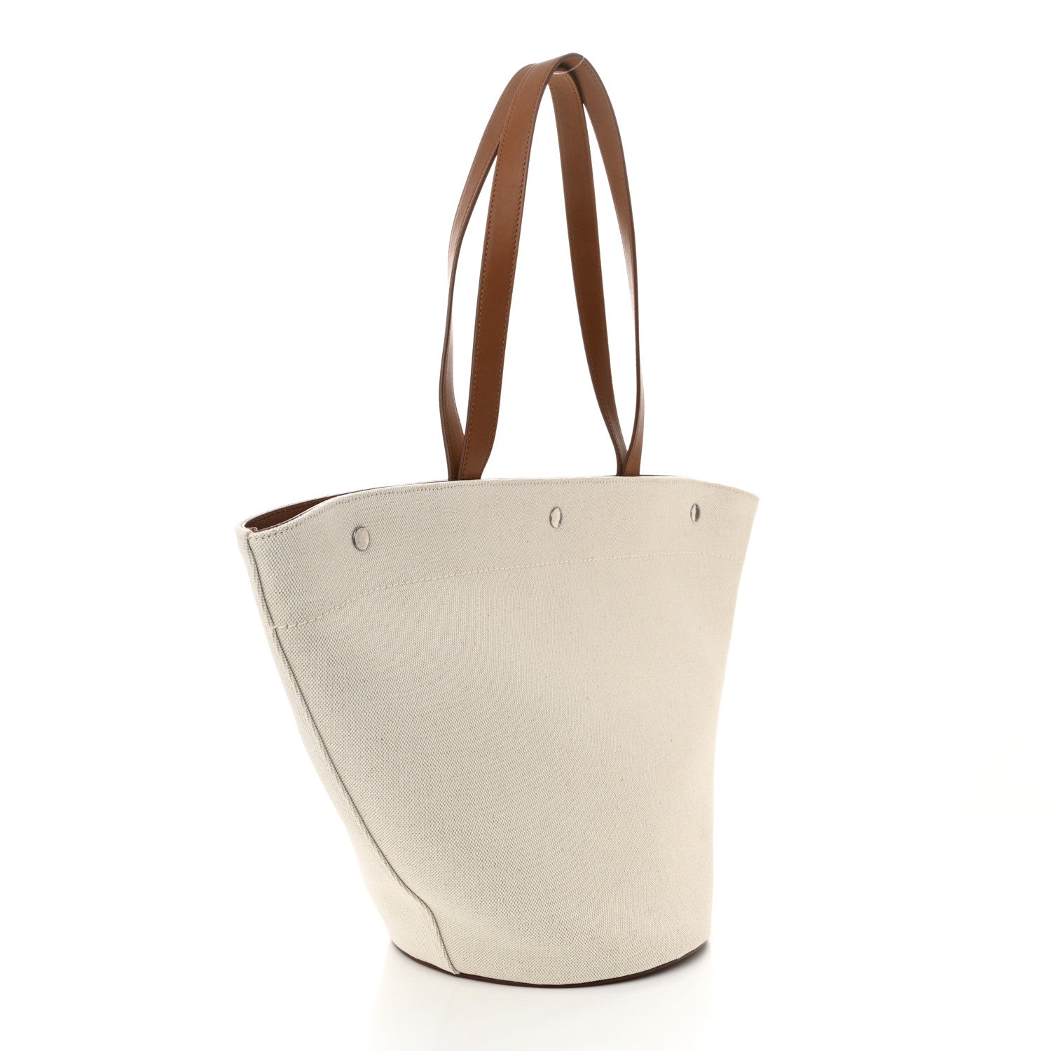 Linen Calfskin Rive Gauche Tote Greggio Brick