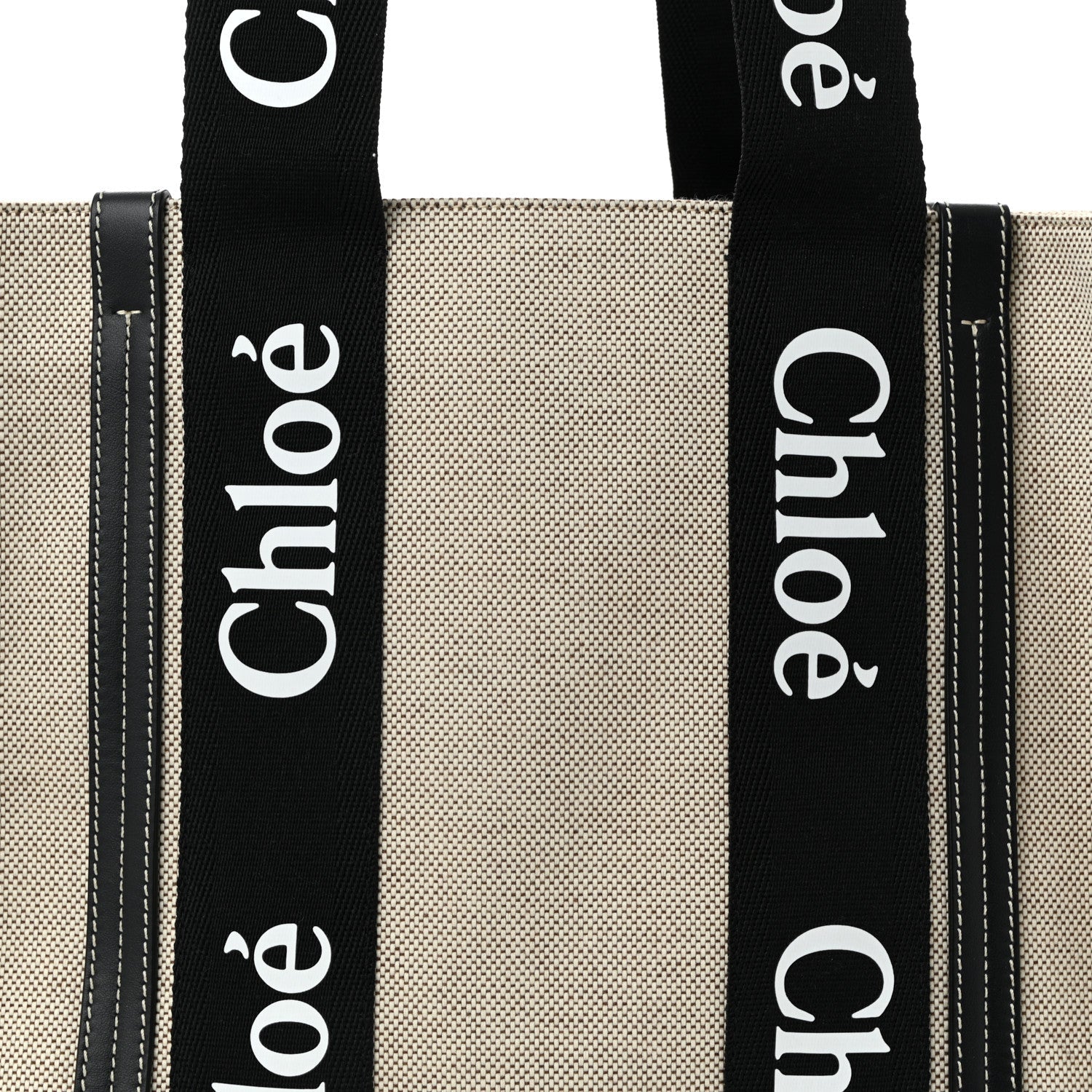 Cotton Calfskin Medium Woody Ribbon Tote Black Blue