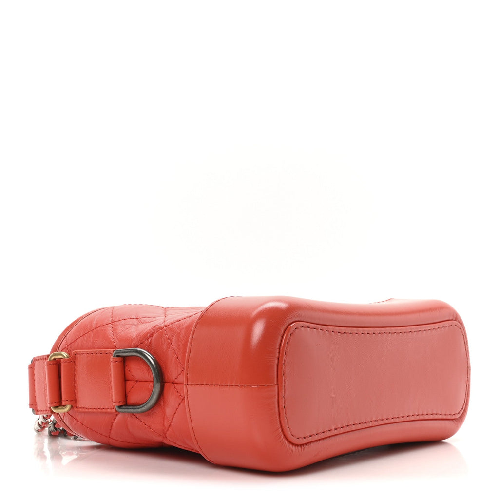 Aged Calfskin Quilted Small Gabrielle Hobo Coral