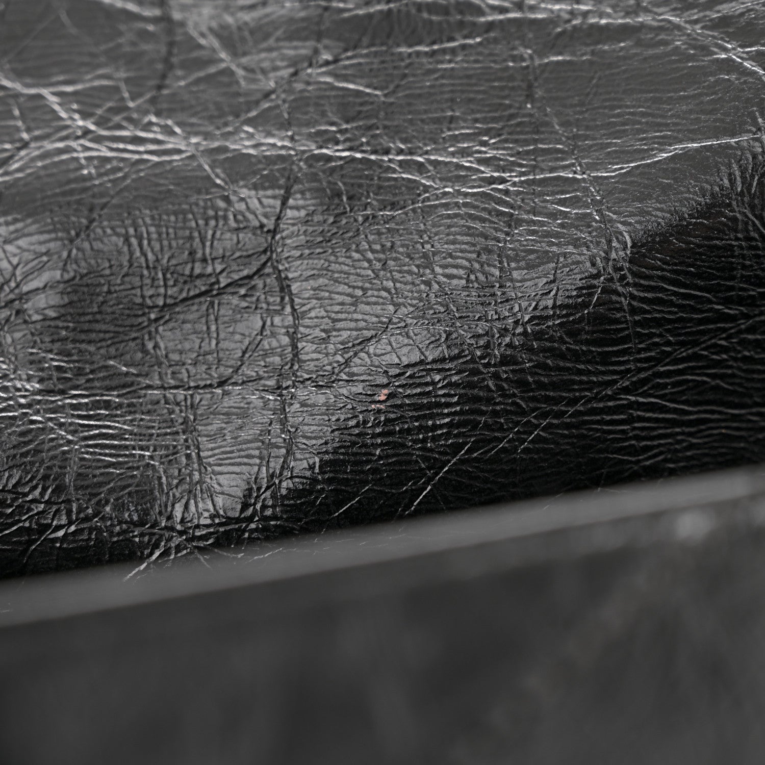 Crinkled Calfskin Matelasse Monogram Medium Niki Chain Satchel Black