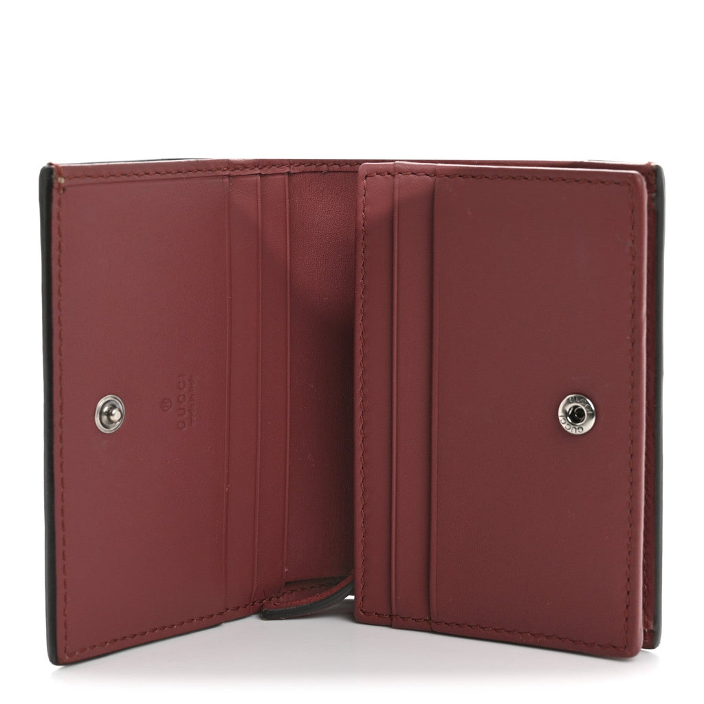 GG Supreme Monogram Blooms Card Case Wallet Beige Multicolor Dry Rose