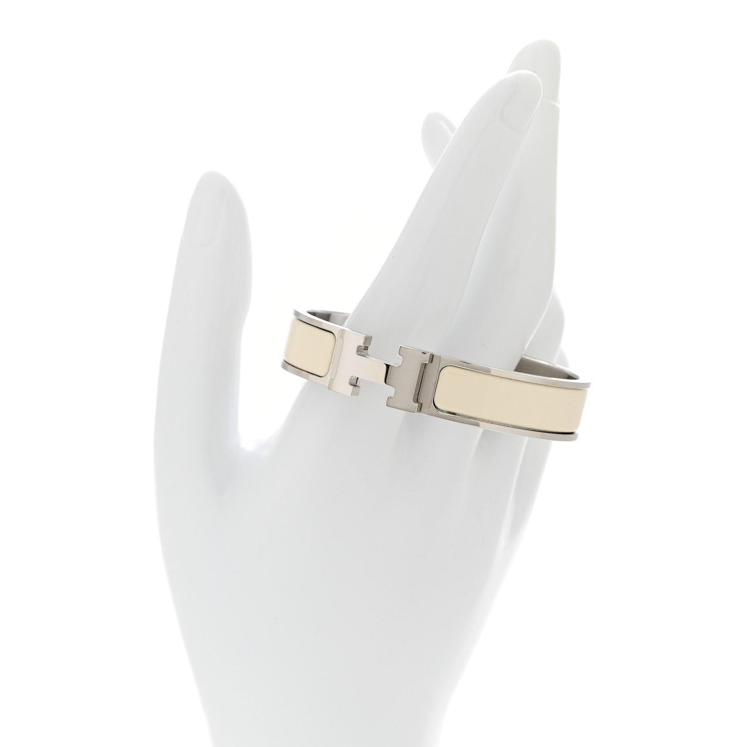 Enamel Narrow Clic Clac H Bracelet PM Creme