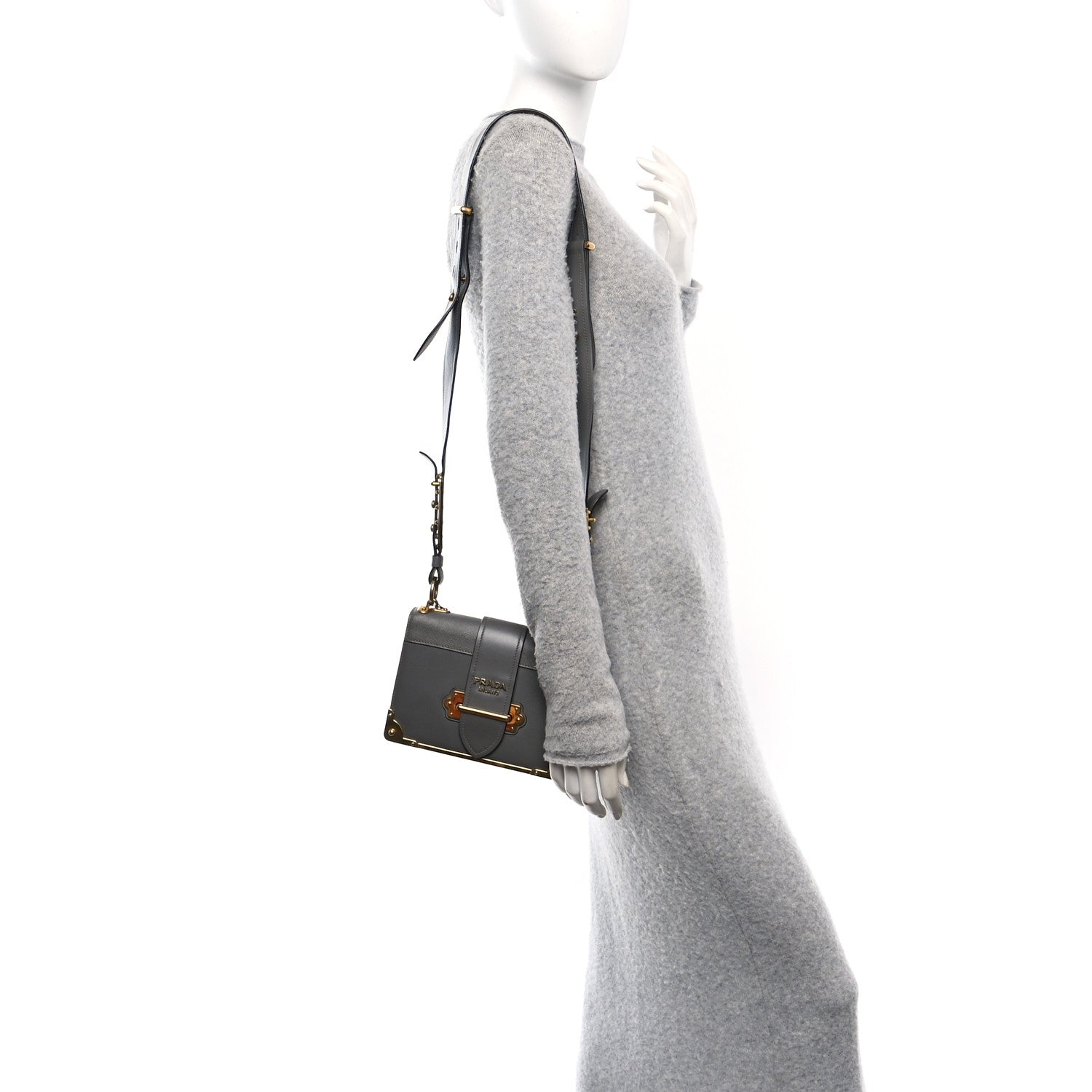 City Calf Saffiano Cahier Bag Marmo