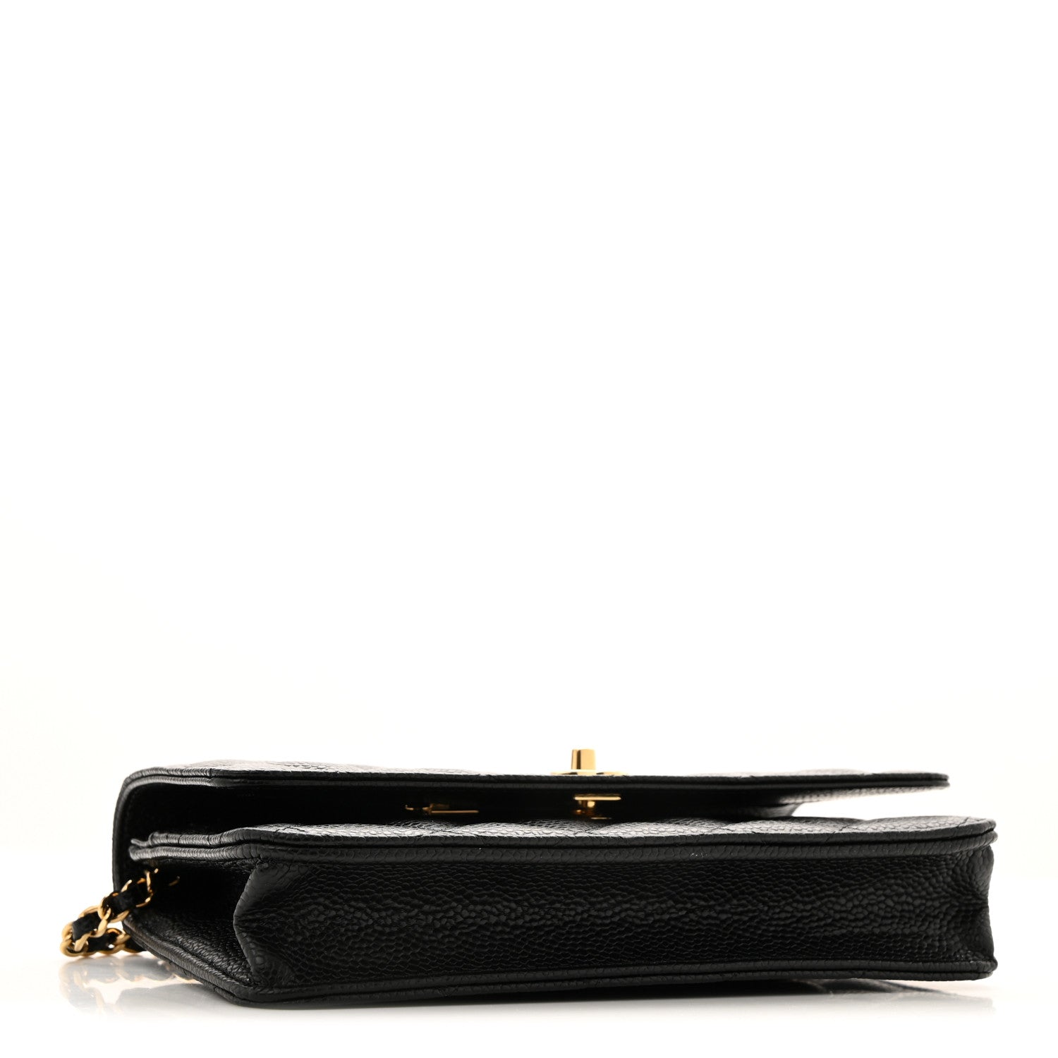 Caviar Quilted CC Turnlock Wallet On Chain WOC Black
