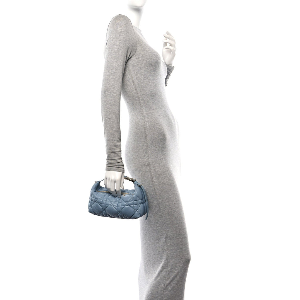 Calfskin Macrocannage Medium Diortravel Nomad Pouch Bracing Blue