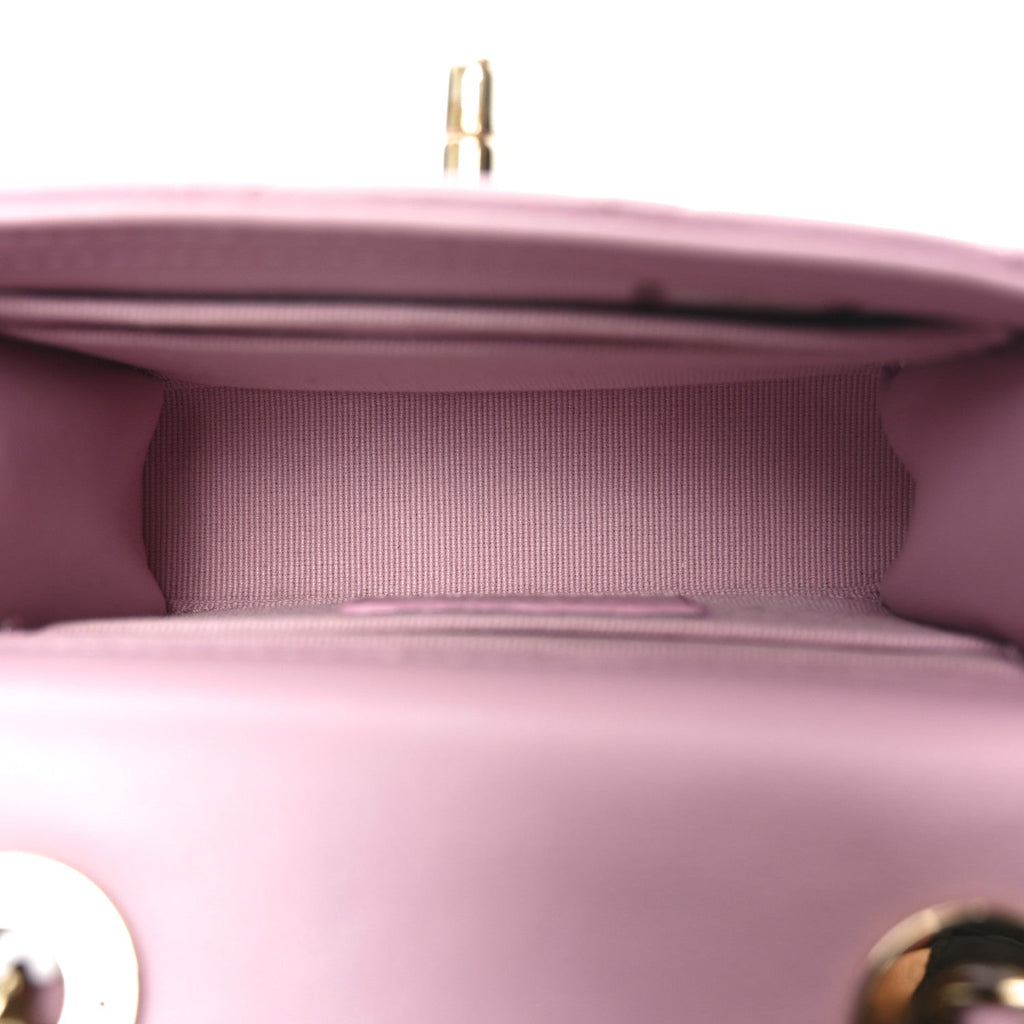 Lambskin Quilted Mini Trendy CC Clutch With Chain Pink