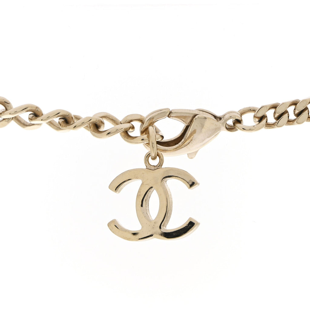 Crystal Chain CC Link Choker Gold Silver