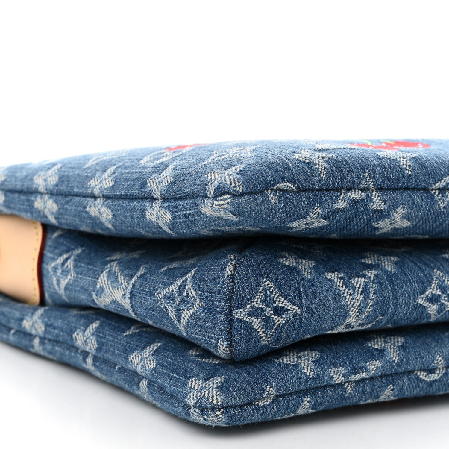 LV X TM Monogram Denim Cerises Coussin PM Blue