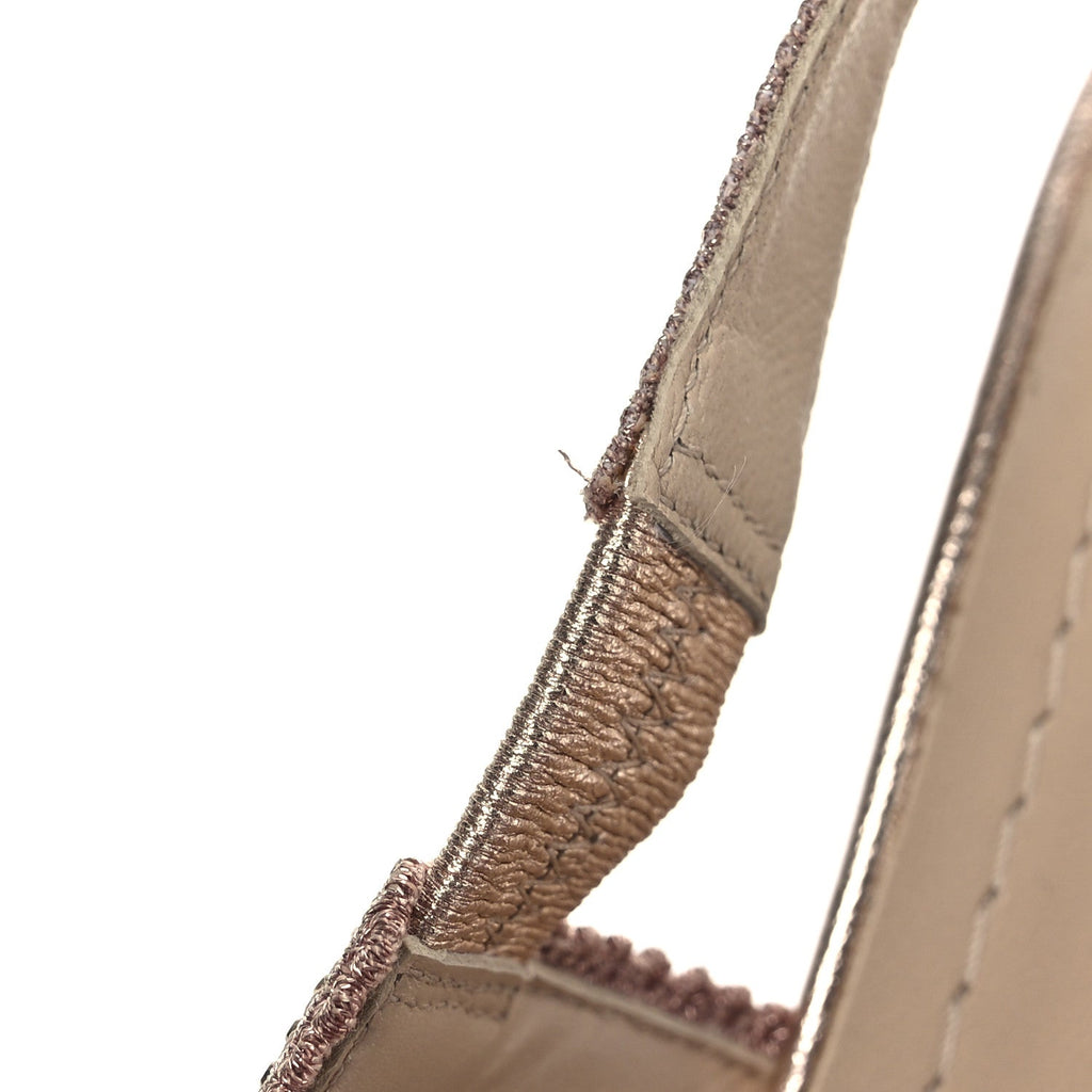 Cotton Laminated Strass J'Adior Slingback 100mm Pumps 36 Rose Des Vents