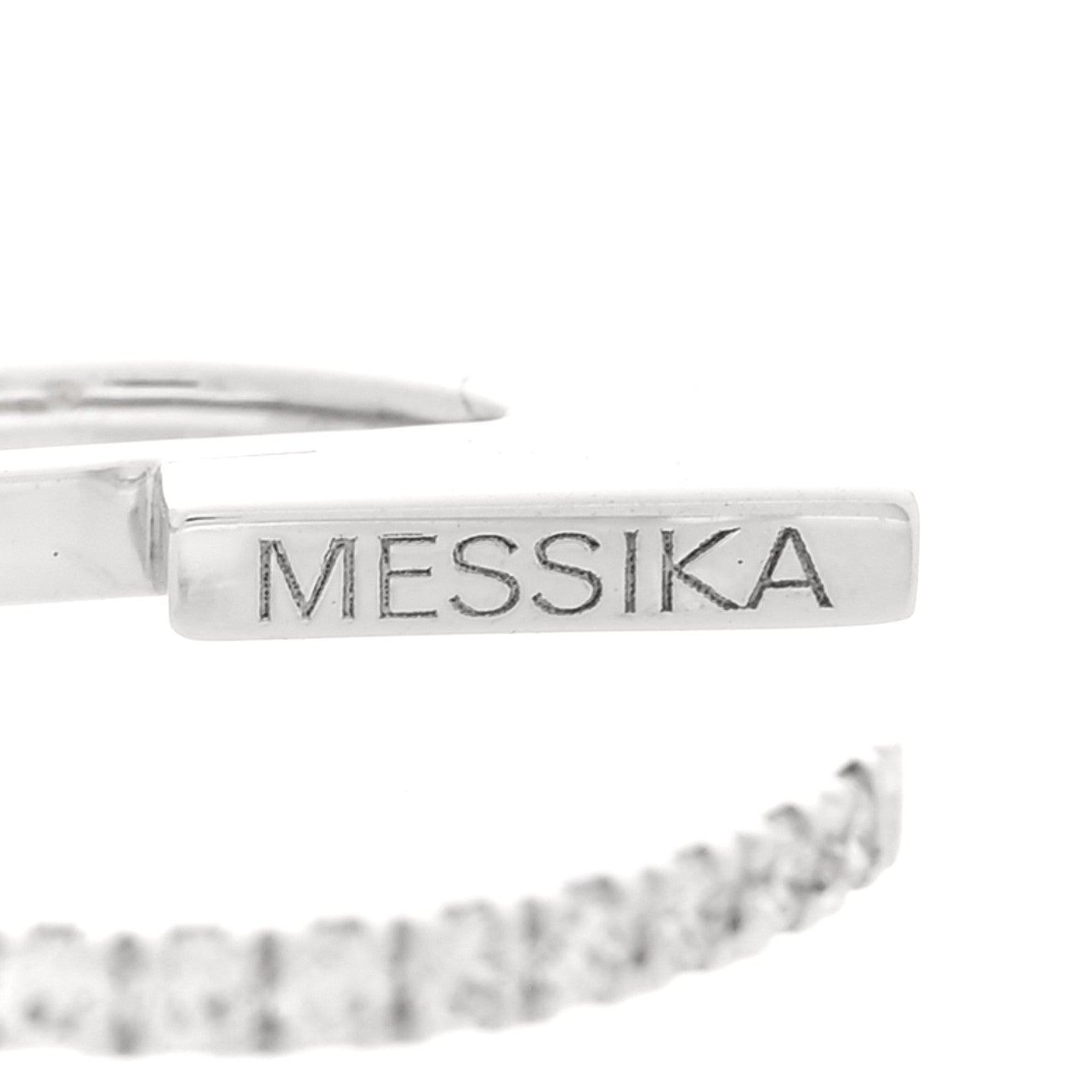 18K White Gold Diamond Gatsby Mono Clip Single Ear Cuff Earring