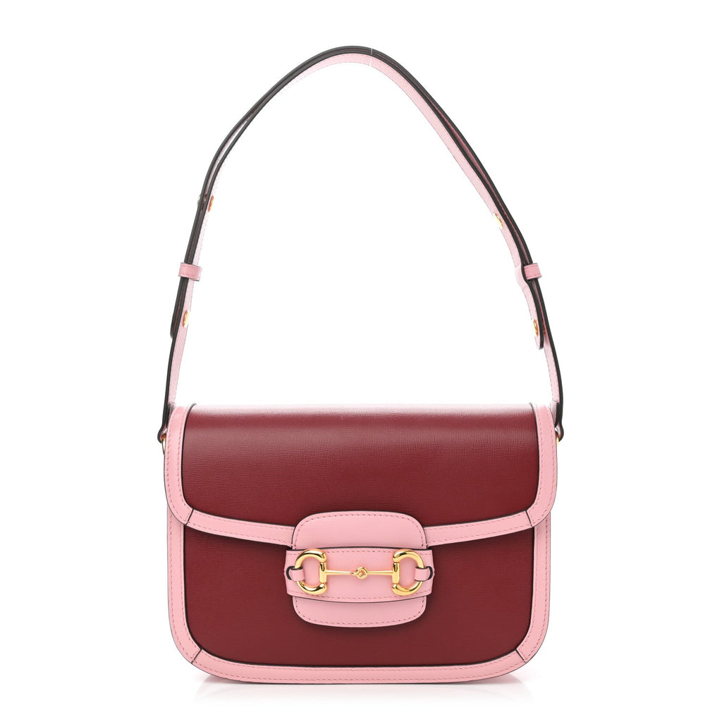 Azalea Calfskin Horsebit 1955 Shoulder Bag New Cherry Red Wild Rose