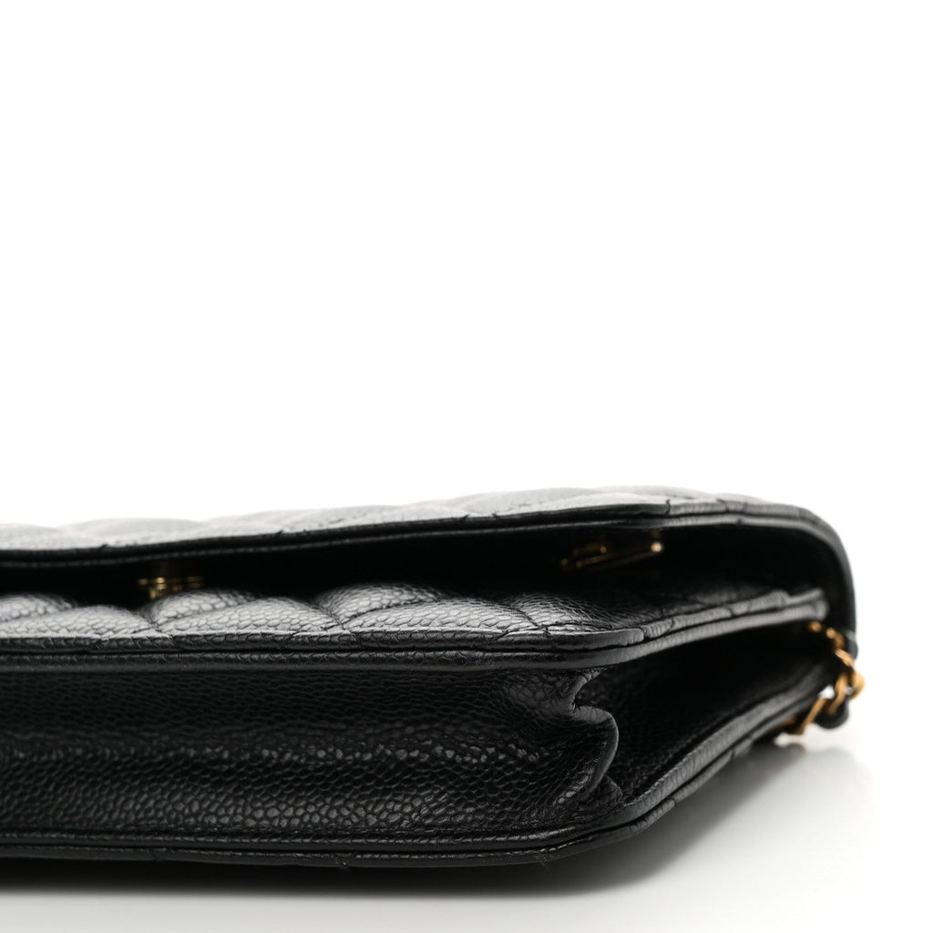 Caviar Quilted Wallet On Chain WOC Black