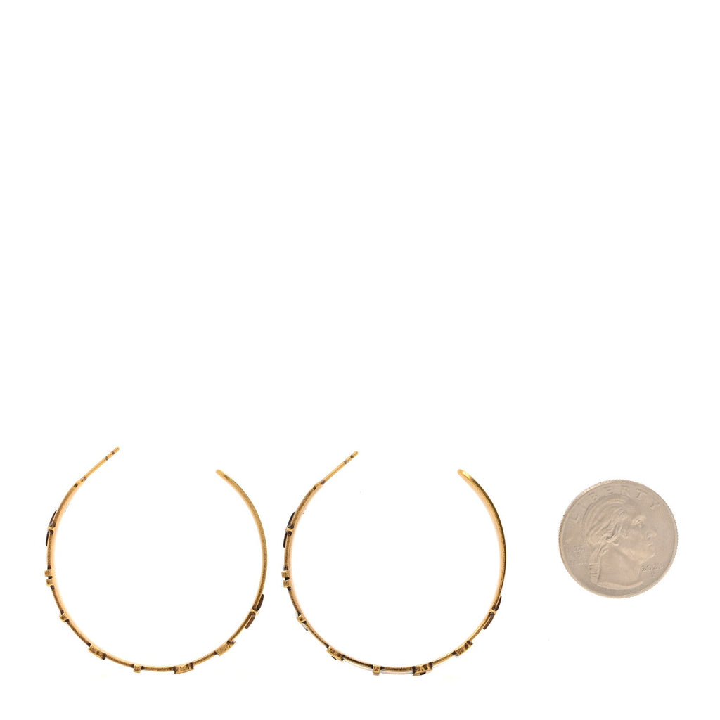 Metal J'Adior Star Hoop Earrings Aged Gold