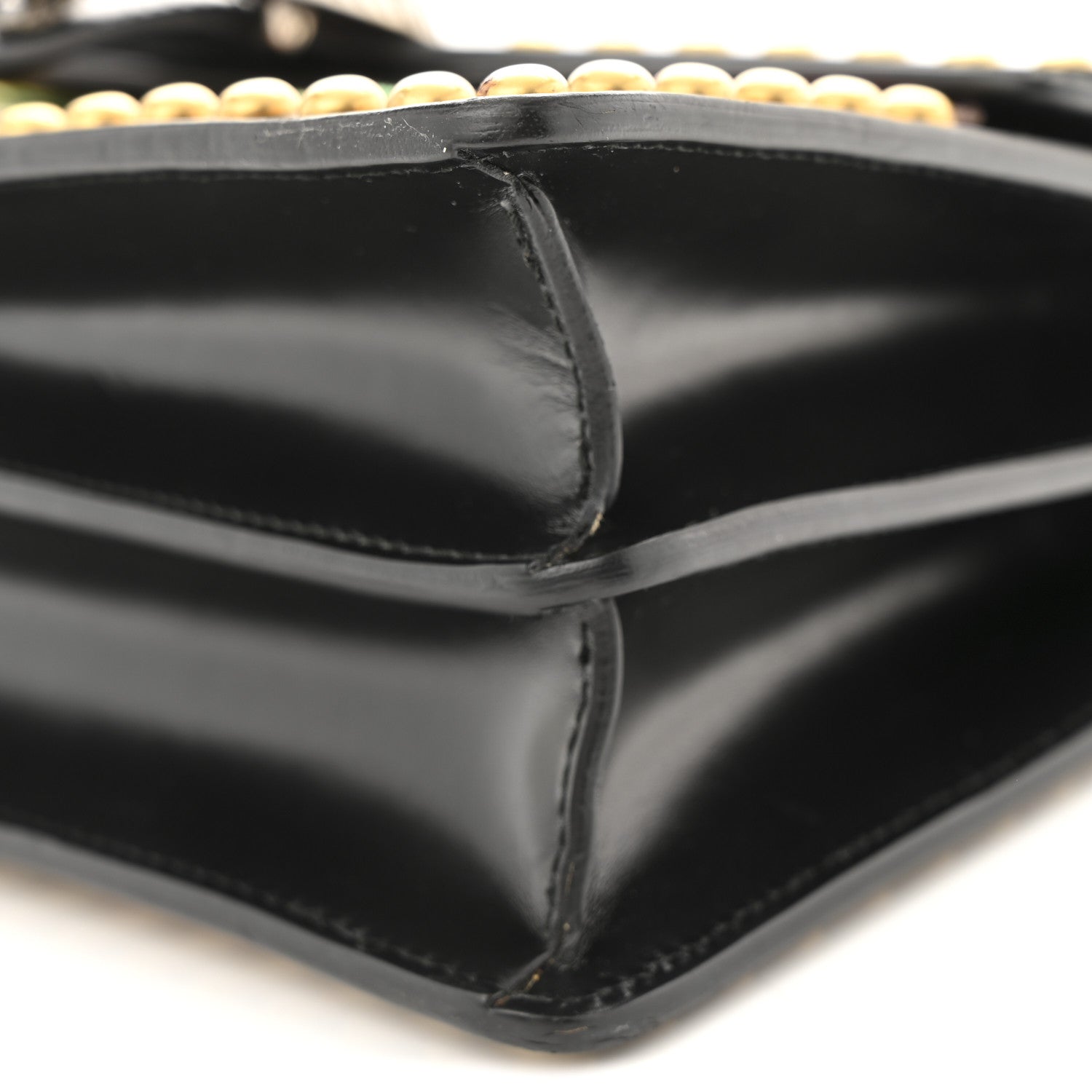 Calfskin Floral Embroidered Studded Small Dionysus Shoulder Bag Black