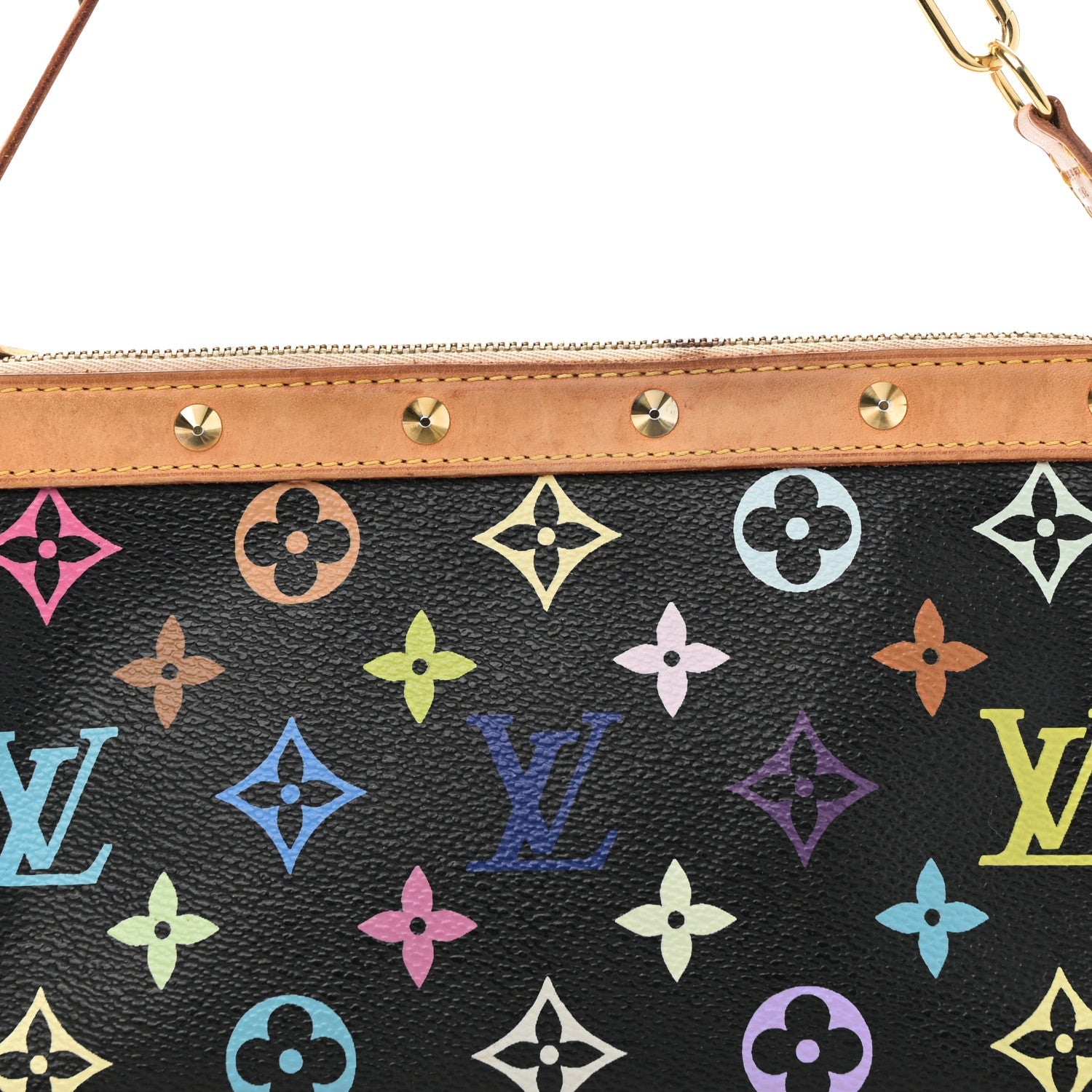 Monogram Multicolor Pochette Accessories Black