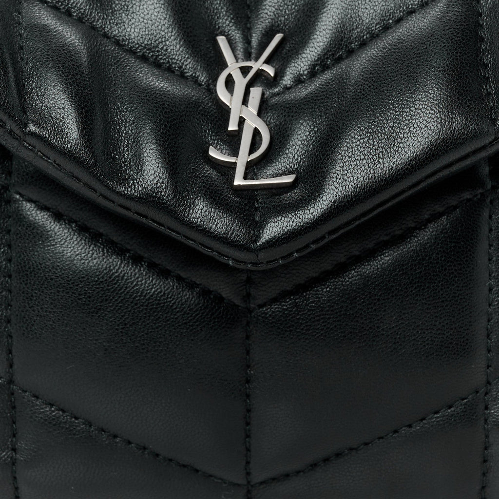 Lambskin Monogram Loulou Puffer Pouch Clutch Black