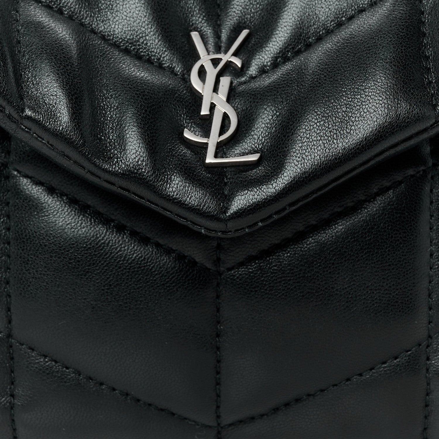 Lambskin Monogram Loulou Puffer Pouch Clutch Black