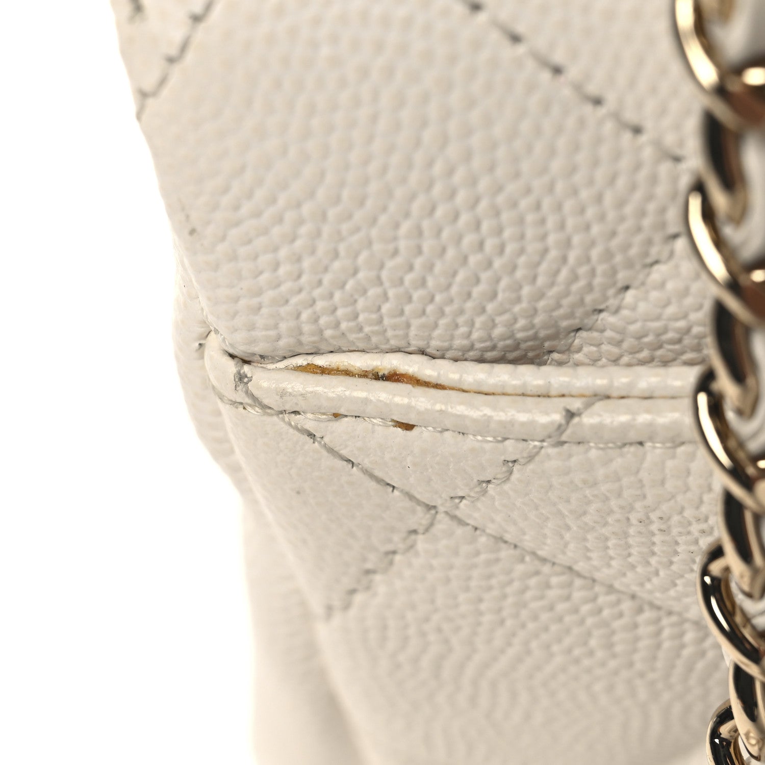 Caviar Quilted Small Business Affinity Flap White