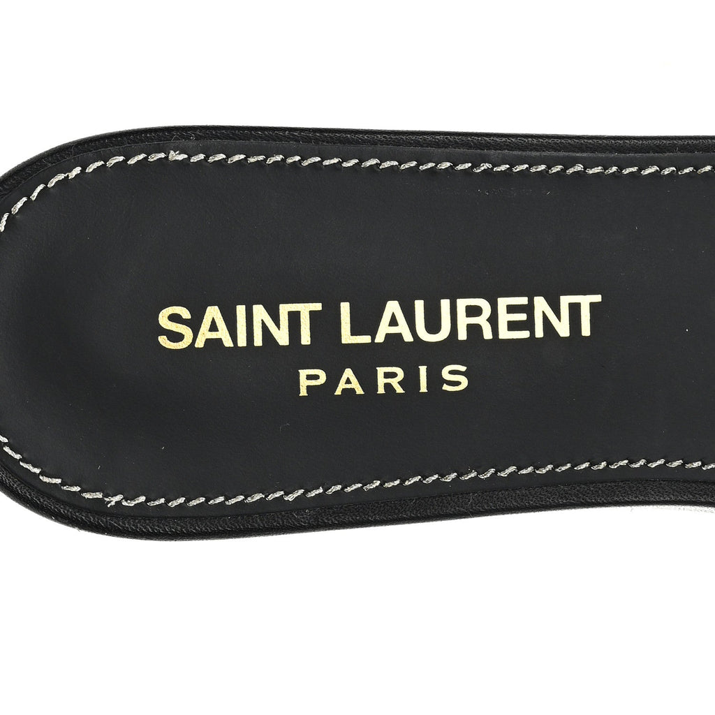 Calfskin Tribute 05 Slide Sandals 36.5 Black