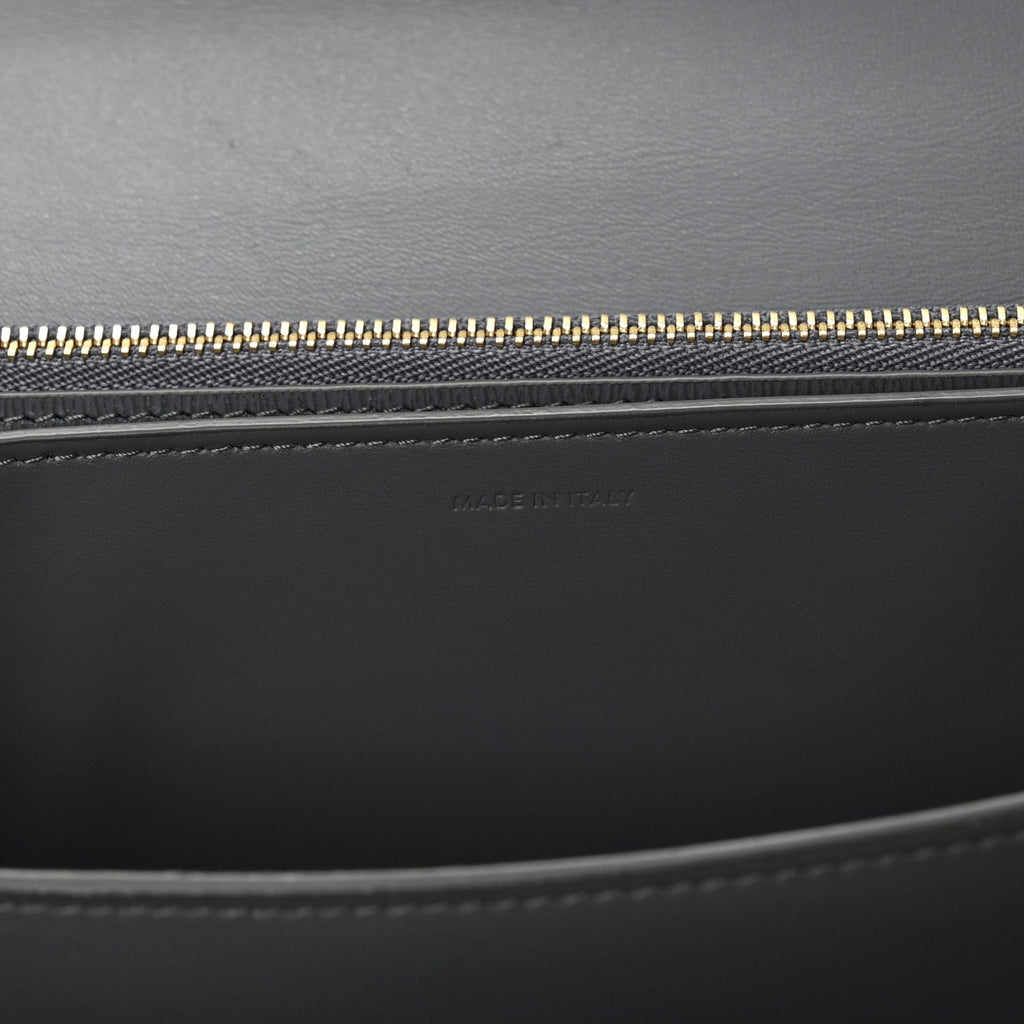 Liege Calfskin Medium Classic Box Flap Bag Grey