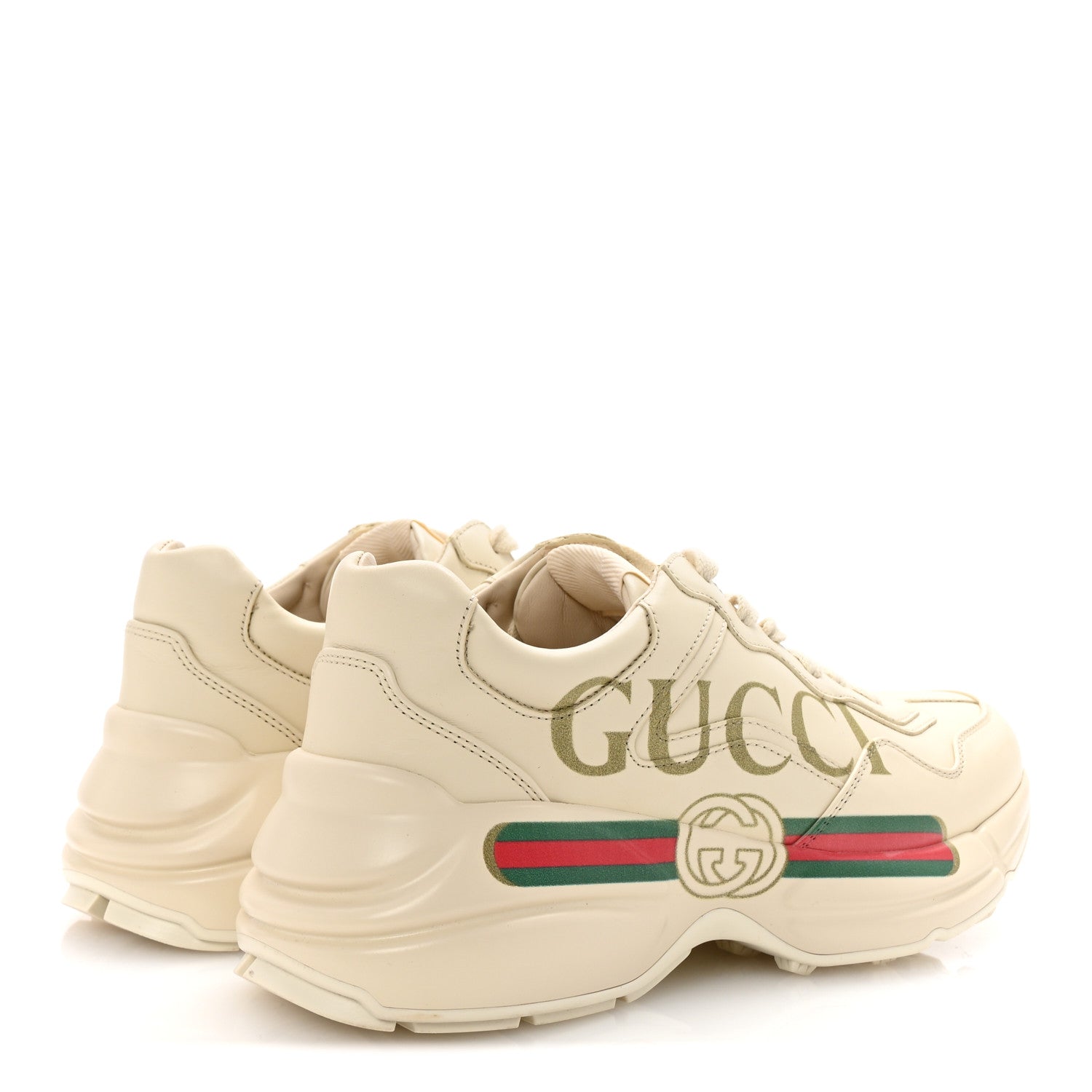 Calfskin Logo Womens Rhyton Sneakers 37 Ivory