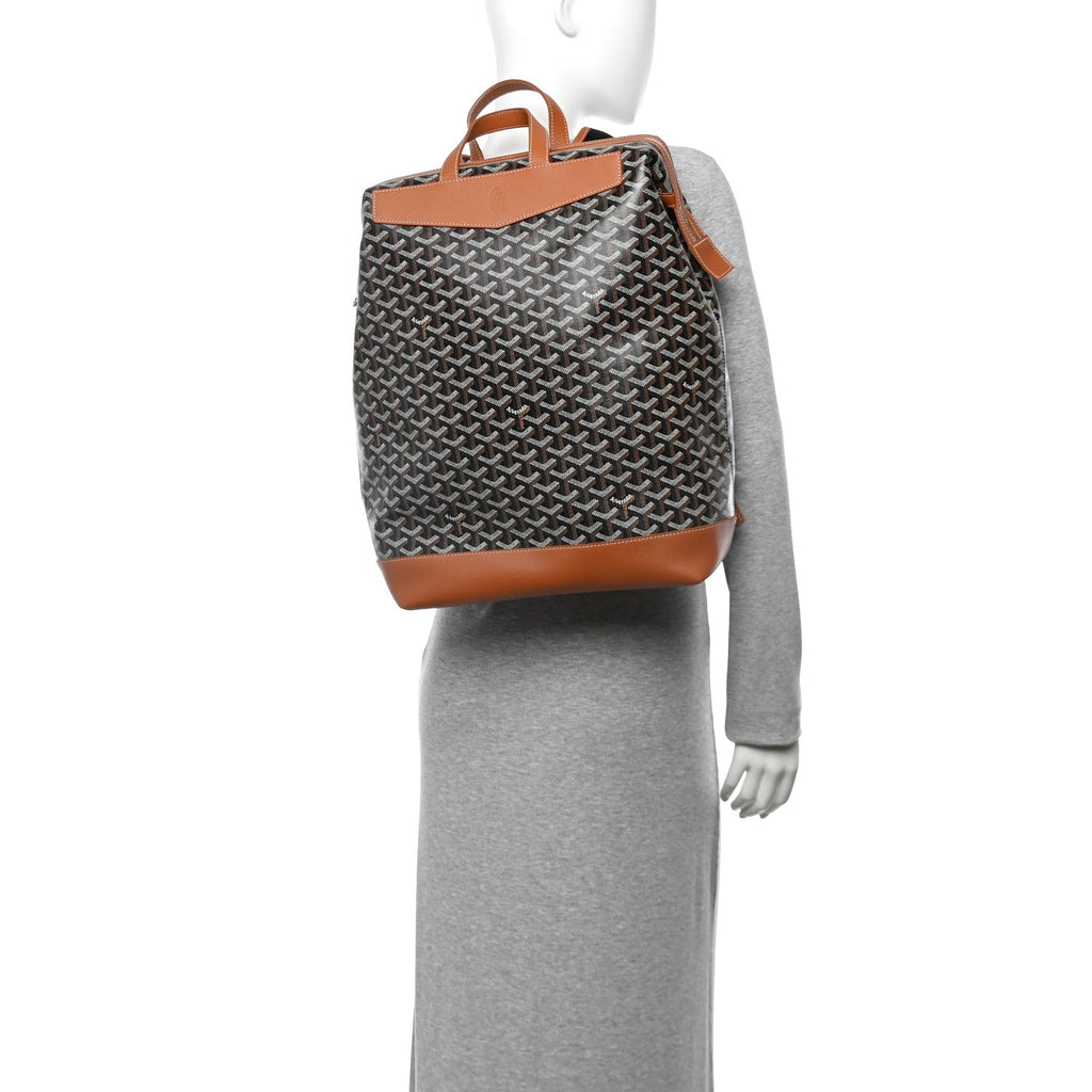 Goyardine Calfskin Cisalpin Backpack Black Gold