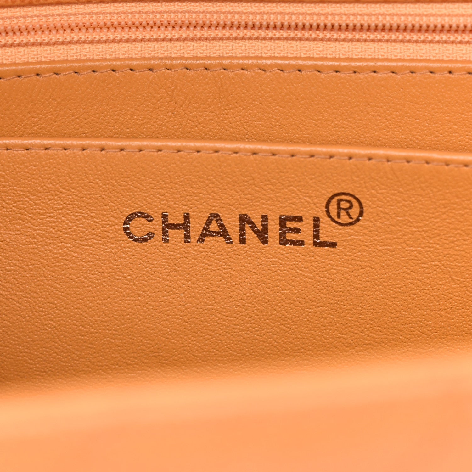 Caviar Stitched Jumbo Single Flap Orange