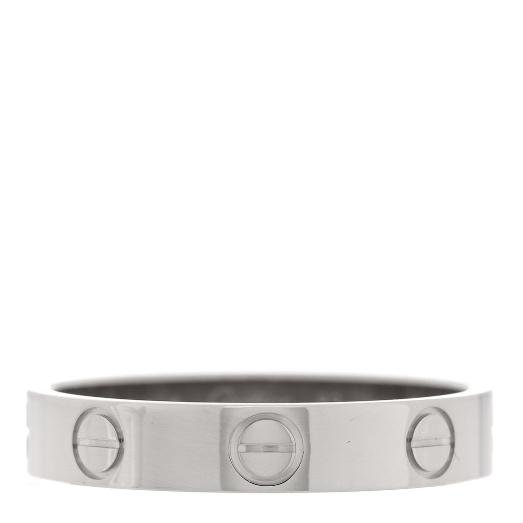 18K White Gold 3.5mm LOVE Wedding Band Ring 53 6.5