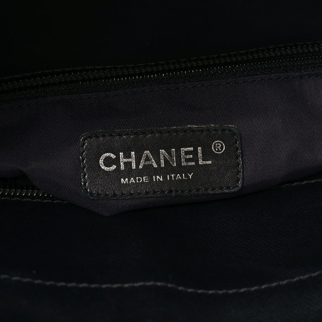 Coated Canvas Quilted Small Paris Biarritz Tote Black