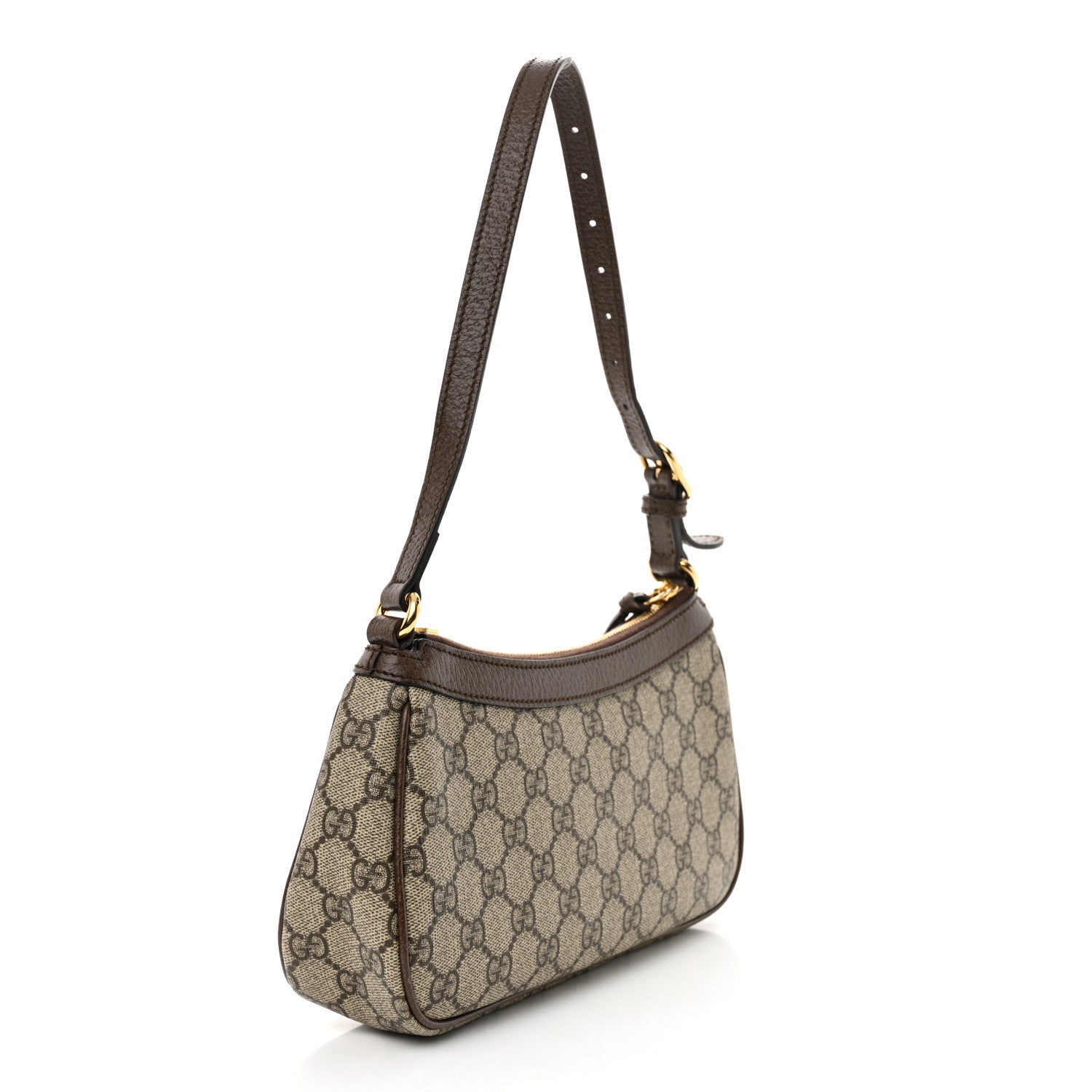 GG Supreme Monogram Textured Dollar Calfskin Small Ophidia Hobo Beige Ebony New Acero