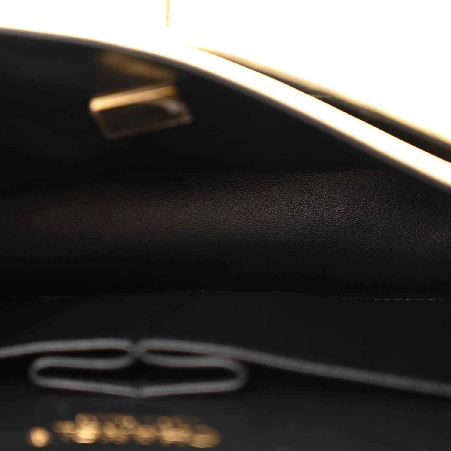 Hammered Metallic Calfskin Quilted Small Double Flap Gold