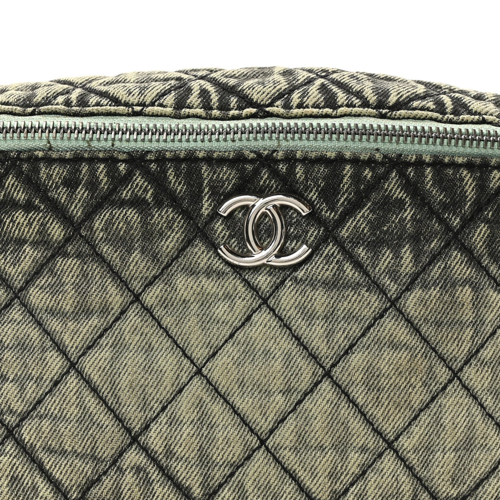 Denim Quilted Denimpression Waist Bag Green Black