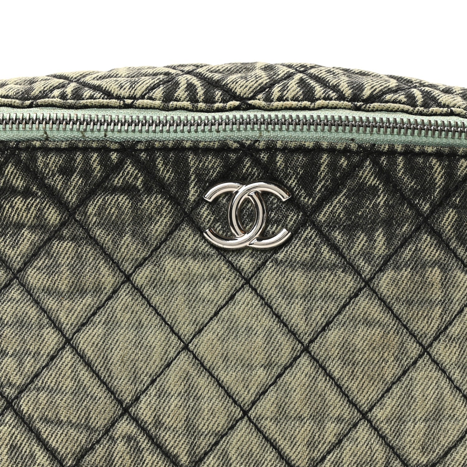 Denim Quilted Denimpression Waist Bag Green Black