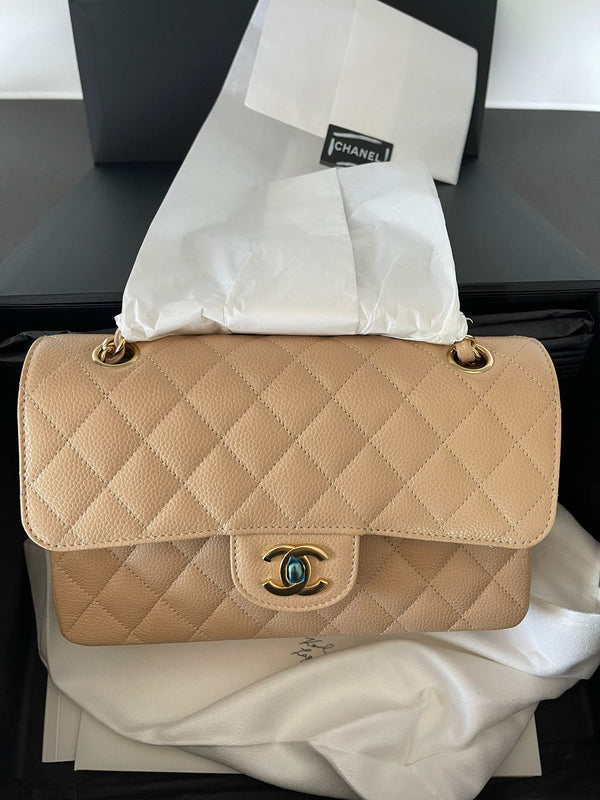 Chanel Classic Flap Bag Small GHW (Beige)
