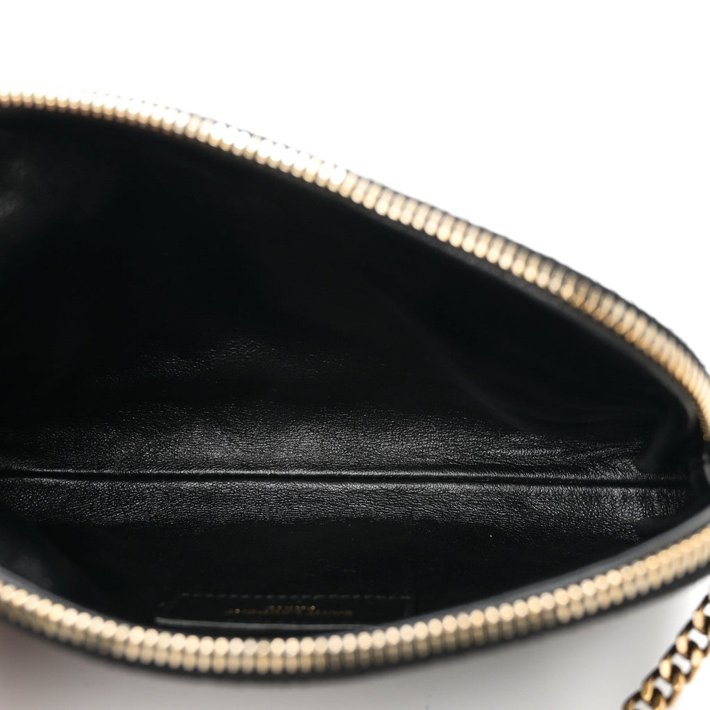 Lambskin Quilted Gaby Zipped Pouch Black