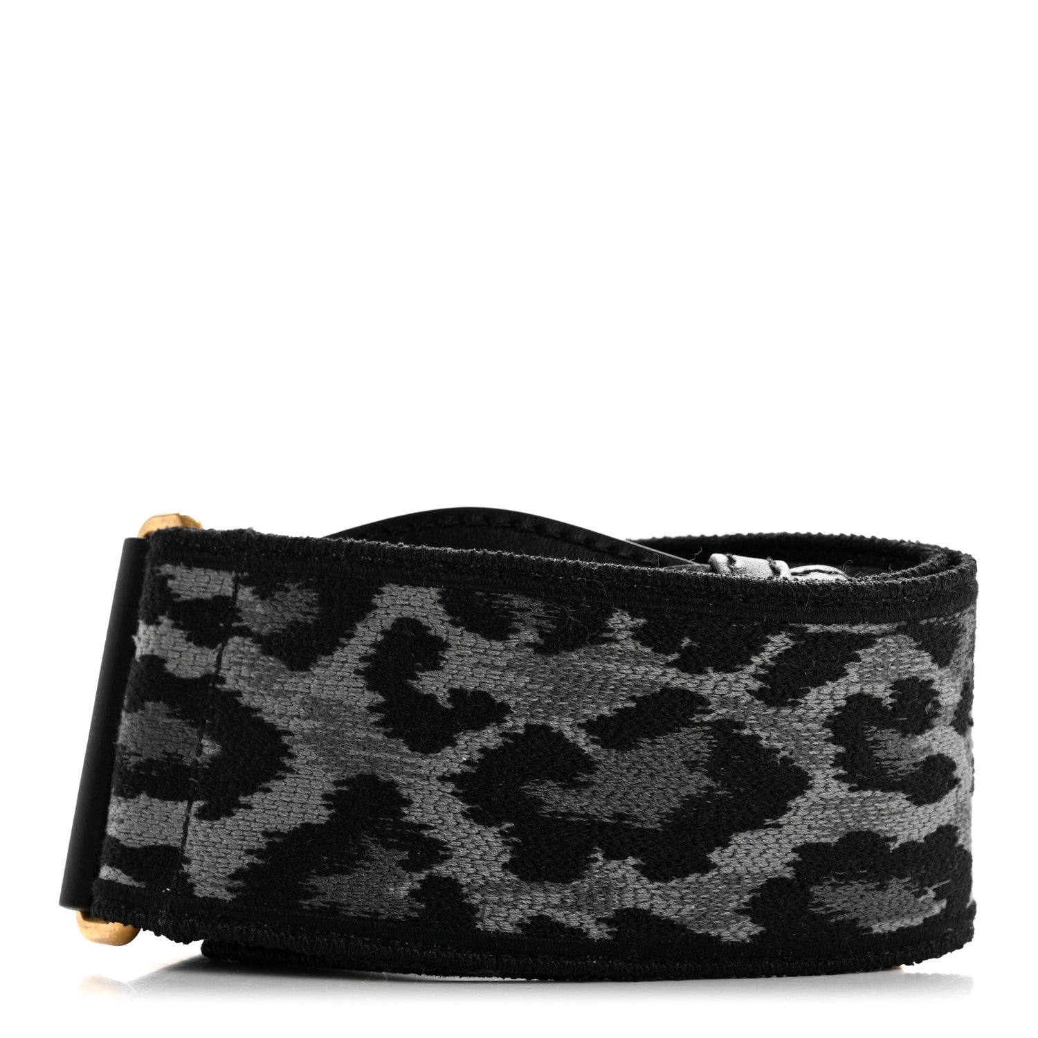 Canvas Mizza Embroidered Leopard Shoulder Strap Grey