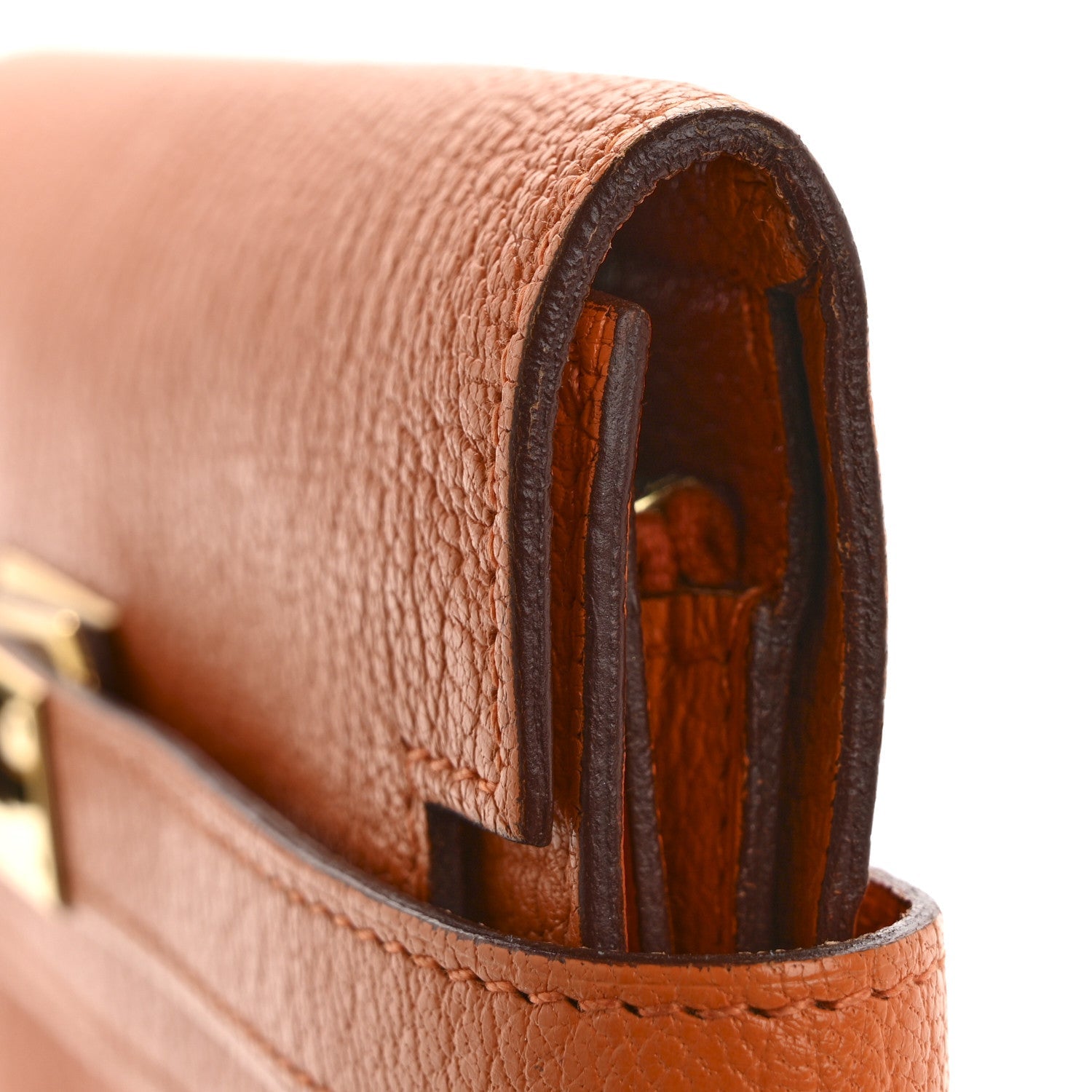 Chevre Mysore Medium Kelly Wallet Orange